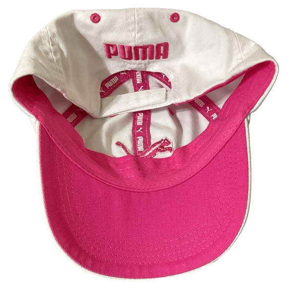 Puma White & Pink Youth Adjustable SnapBack Baseball Cap One Size Hat - Picture 8 of 10